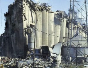 Последствия детонации муки в зерновом бункере на мукомольном предприятии
